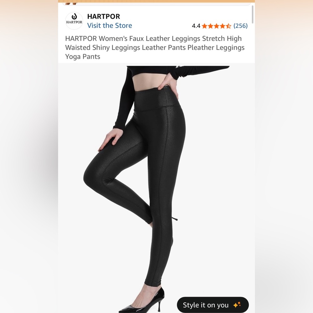 Women's Shiny Black High-Waist Performance Leggings